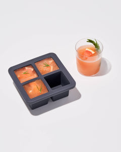 W&P - Extra Large XL Cocktail Cube Silicone Ice Tray: Charcoal