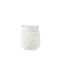 W&P - Insulated Ceramic Stainless Steel Wine Glass Cup 11oz: Terrazzo Charcoal