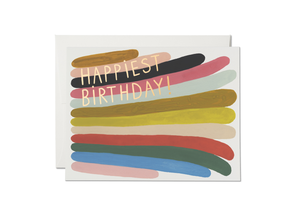 Red Cap Cards - Rainbow Stripes Birthday