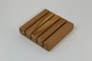 Wooden Soap Dish - 4" x 4" - Western Red Cedar